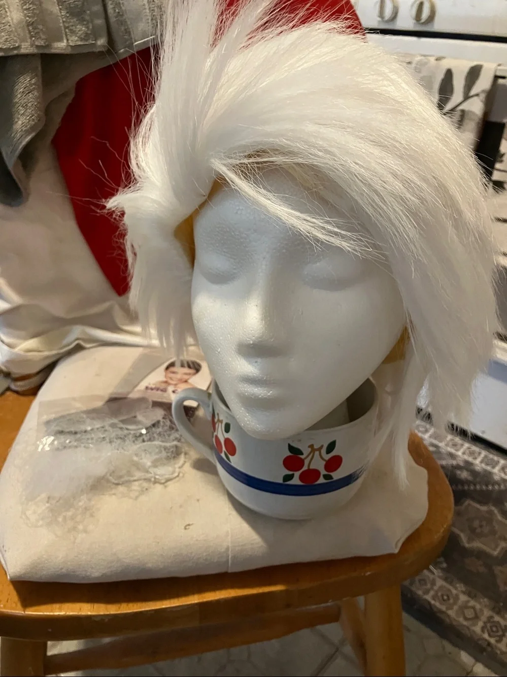 New.  White white blond crazy free style wig with all accessorizes perfect